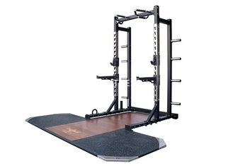 Estante agazapado ajustable del gimnasio de la estación multi de acero del equipo con la plataforma del levantamiento de pesas