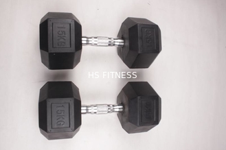 Los accesorios negros del entrenamiento del gimnasio fijaron la pesa de gimnasia revestida de goma del hex. para el culturismo