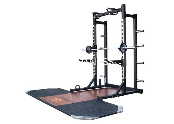 Estante agazapado ajustable del gimnasio de la estación multi de acero del equipo con la plataforma del levantamiento de pesas