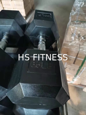 Los accesorios negros del entrenamiento del gimnasio fijaron la pesa de gimnasia revestida de goma del hex. para el culturismo
