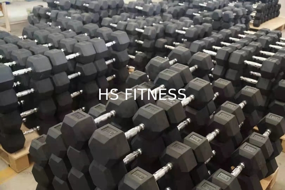 Los accesorios negros del entrenamiento del gimnasio fijaron la pesa de gimnasia revestida de goma del hex. para el culturismo