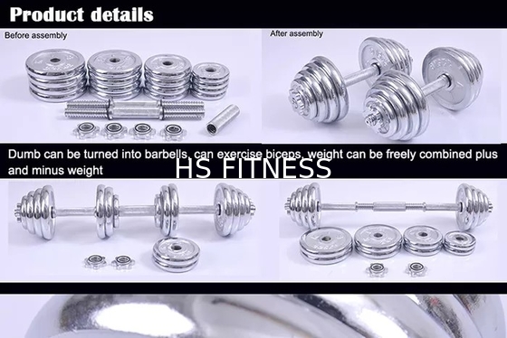 Pesa de gimnasia electrochapada ajustable del gimnasio de los accesorios de acero del entrenamiento
