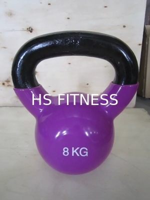 Instructor cruzado Colorful Rubber Kettlebell para el gimnasio comercial