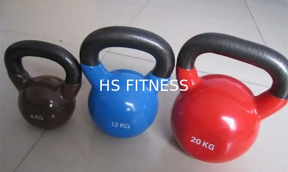 Instructor cruzado Colorful Rubber Kettlebell para el gimnasio comercial